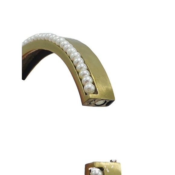 SILPADA Brass DOTTED PEARL Hinged Bangle Bracelet Designer India Jewelry - Picture 6 of 7